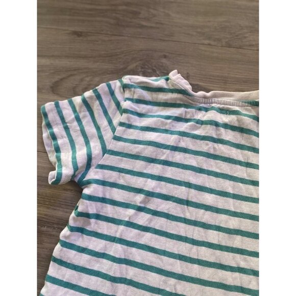 H&M Boys Striped Shirt Size US 4-6Y Green and White Striped with Pocket - Picture 2 of 13